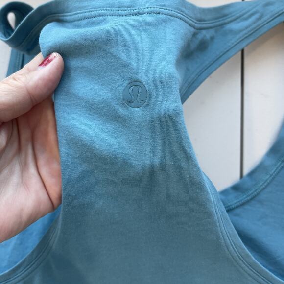 Lululemon Women Sz 12 Tank Tops Lot of 2 Cotton Black Teal Green Racer Back Both - Picture 6 of 13